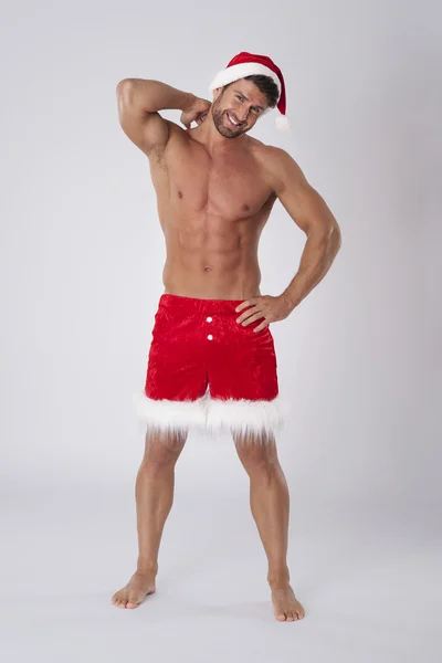 Strong santa claus man — Stock Photo, Image