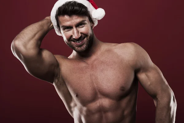 Strong santa claus man — Stock Photo, Image