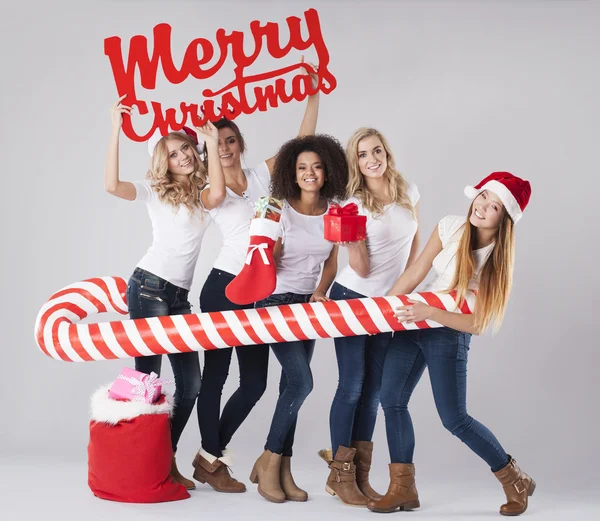 Ragazze adolescenti durante il Natale — Foto Stock