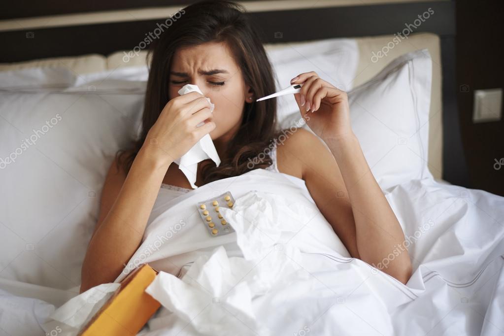 Young woman feeling sick