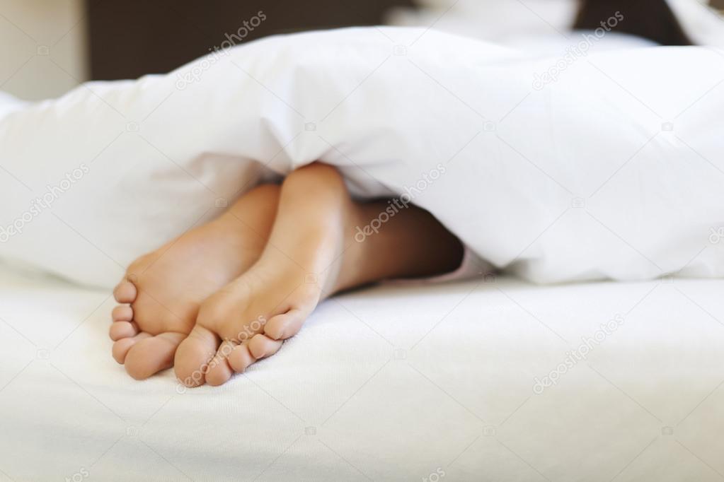 Feet of young woman