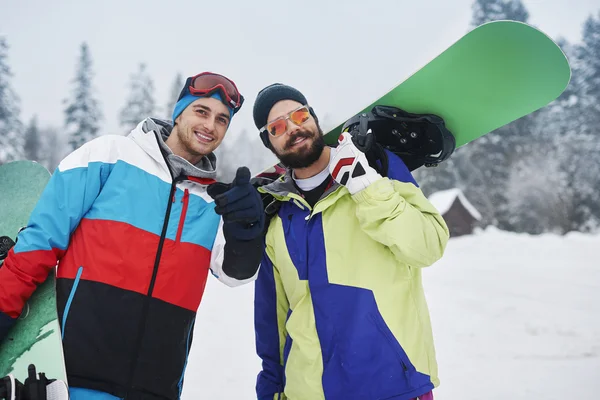 Twee BZN met snowboard — Stockfoto