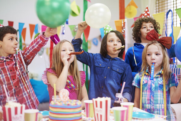 Children at the birthday party