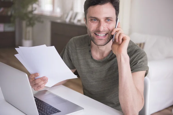Man working at home — Stock Photo, Image