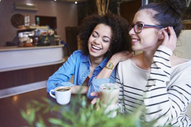 İki kadın café'de Toplantı