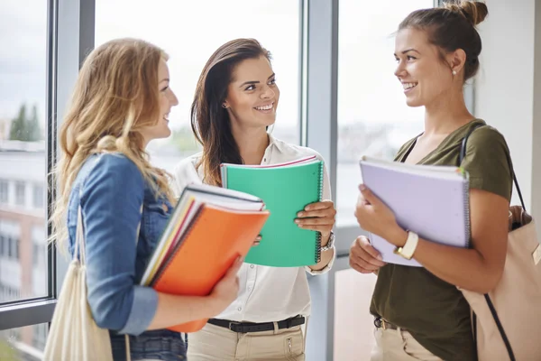 Studentengruppe mit Notizbüchern — Stockfoto