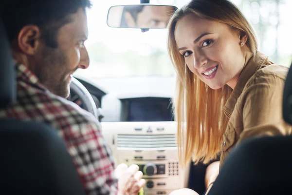 Spending great time in the car — Stock Photo, Image