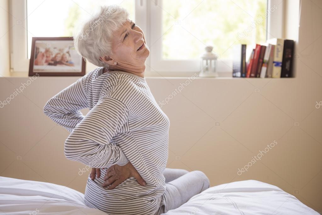 mature woman with backache