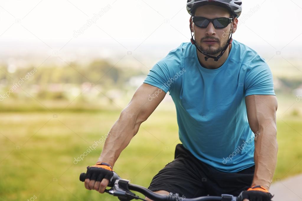 Man riding on a bike