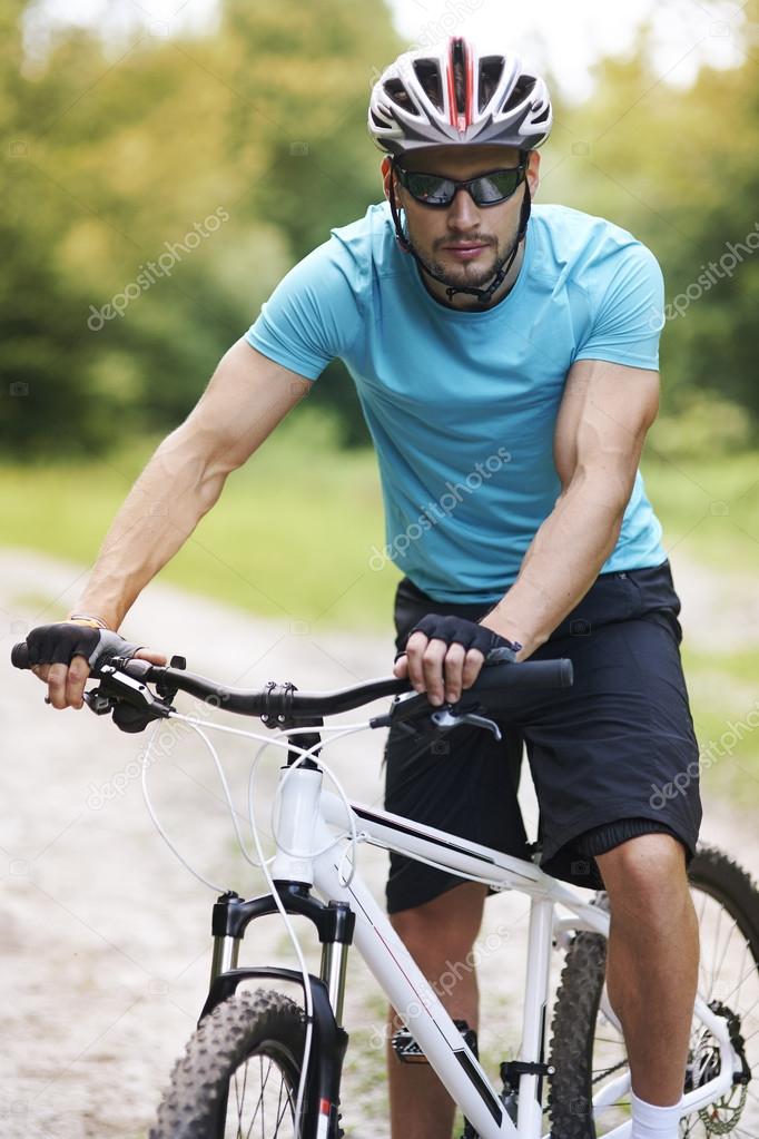 Man riding on bicycle