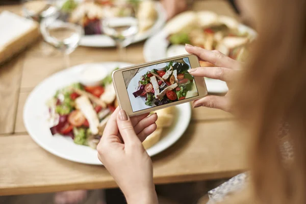 Taking picture of meal — 스톡 사진