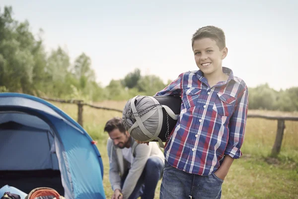 Gelukkig vader en zoon reizen — Stockfoto