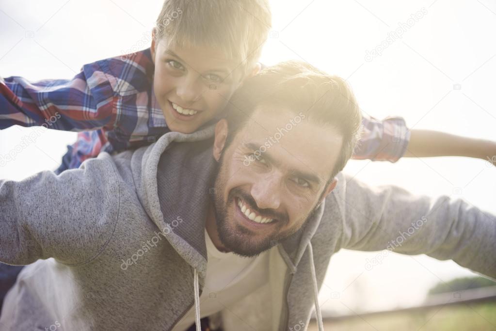 father and son spending time together