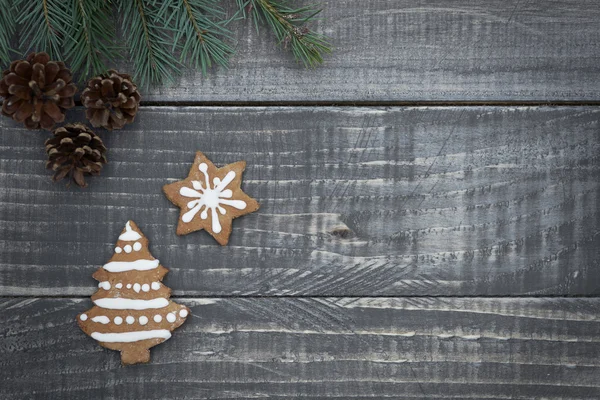 Tempo di Natale sulle tavole di legno — Foto Stock