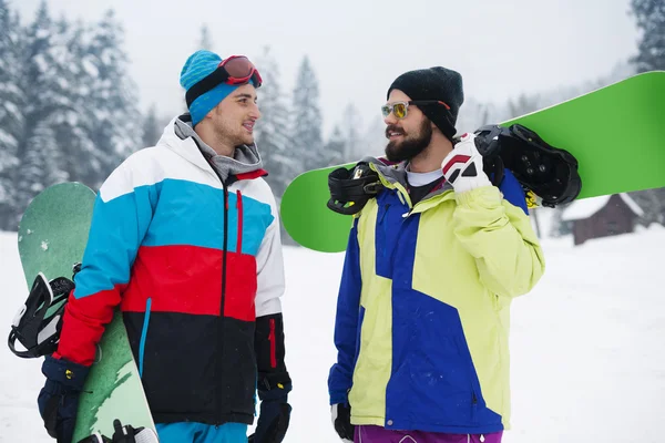 Ημέρα των ανδρών με snowboard — Φωτογραφία Αρχείου