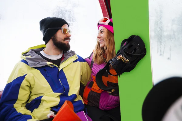 Couple on the ski slope