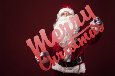 Noel Baba mutlu Noeller işareti ile