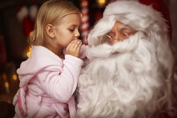 Lány mondja secret Santa — Stock Fotó
