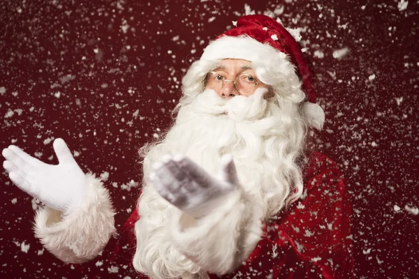 Papai Noel com barba branca — Fotografia de Stock