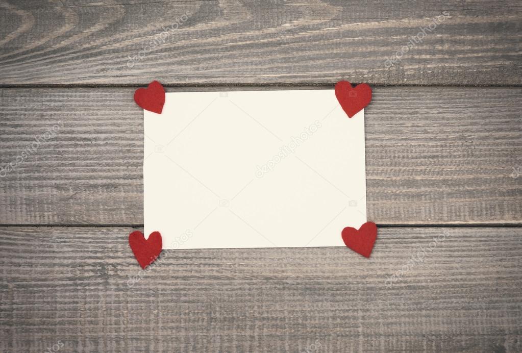 Letter with red love hearts