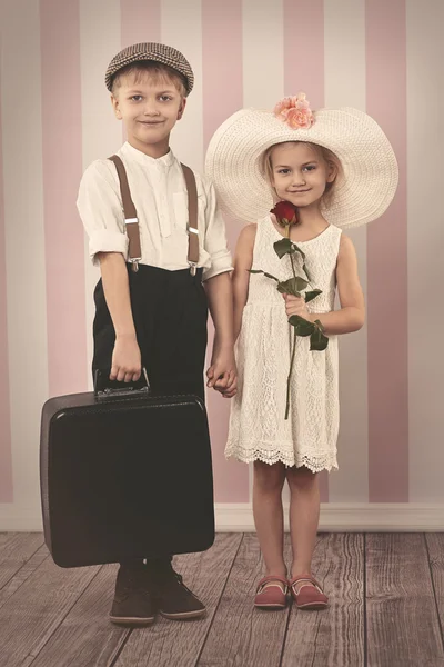 Pequenos amantes estão prontos para viajar — Fotografia de Stock