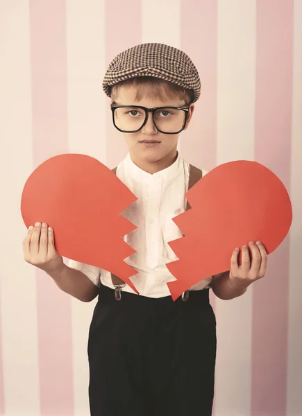 Malý chlapec s zlomené srdce — Stock fotografie