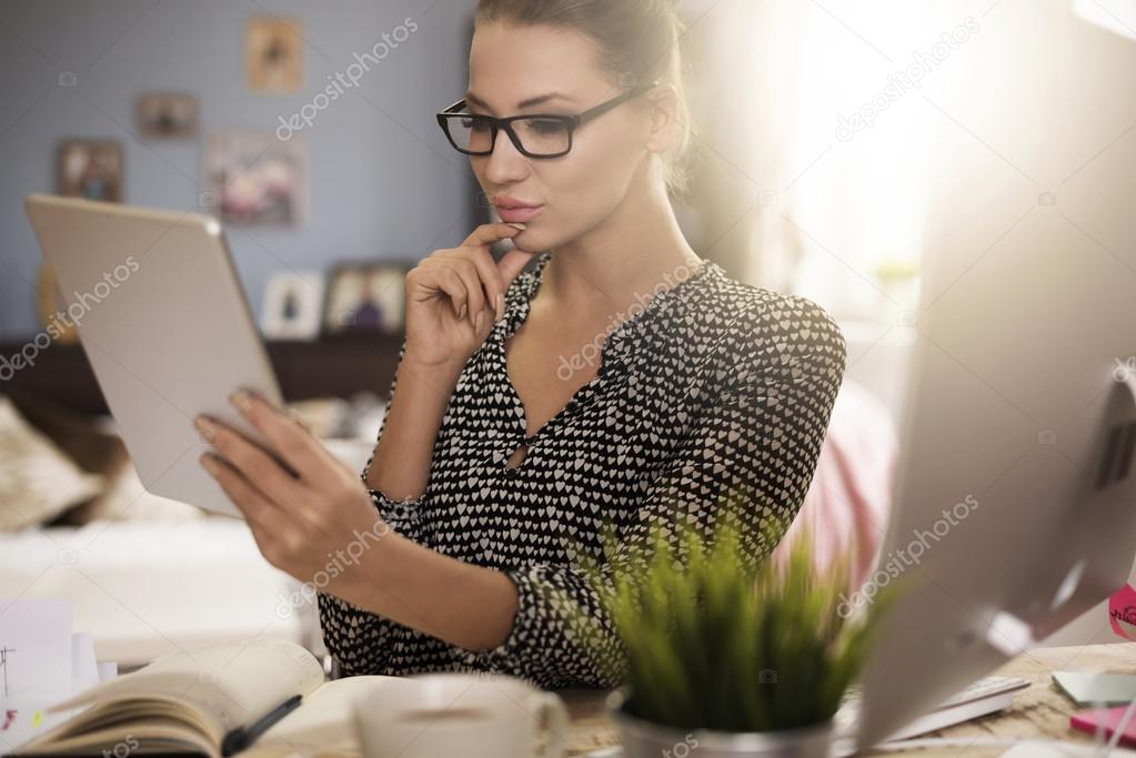 woman using Digital tablet
