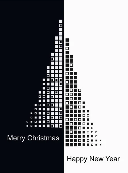新年贺卡及附有正方形的圣诞贺卡 — 图库照片