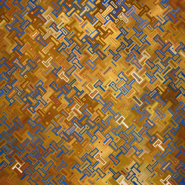 Muster Aus Quadraten Auf Goldenem Hintergrund lizenzfreie Stockfotos
