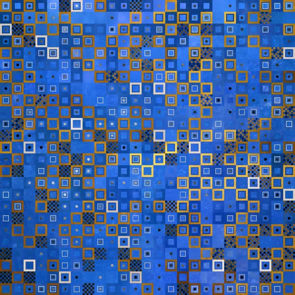 Vzor Geometrických Tvarů Modrém Pozadí — Stock fotografie