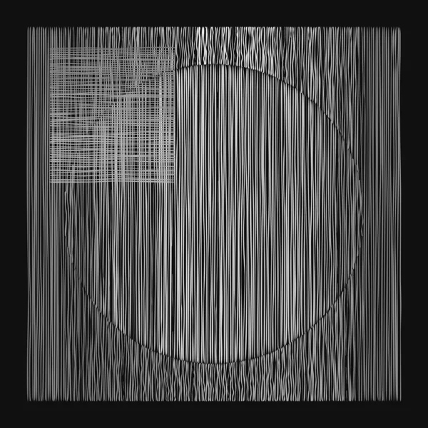 Minimální Abstraktní Geometrické Pozadí Tenkého Digitálního Vlákna Vzorek Optickou Iluzí — Stock fotografie