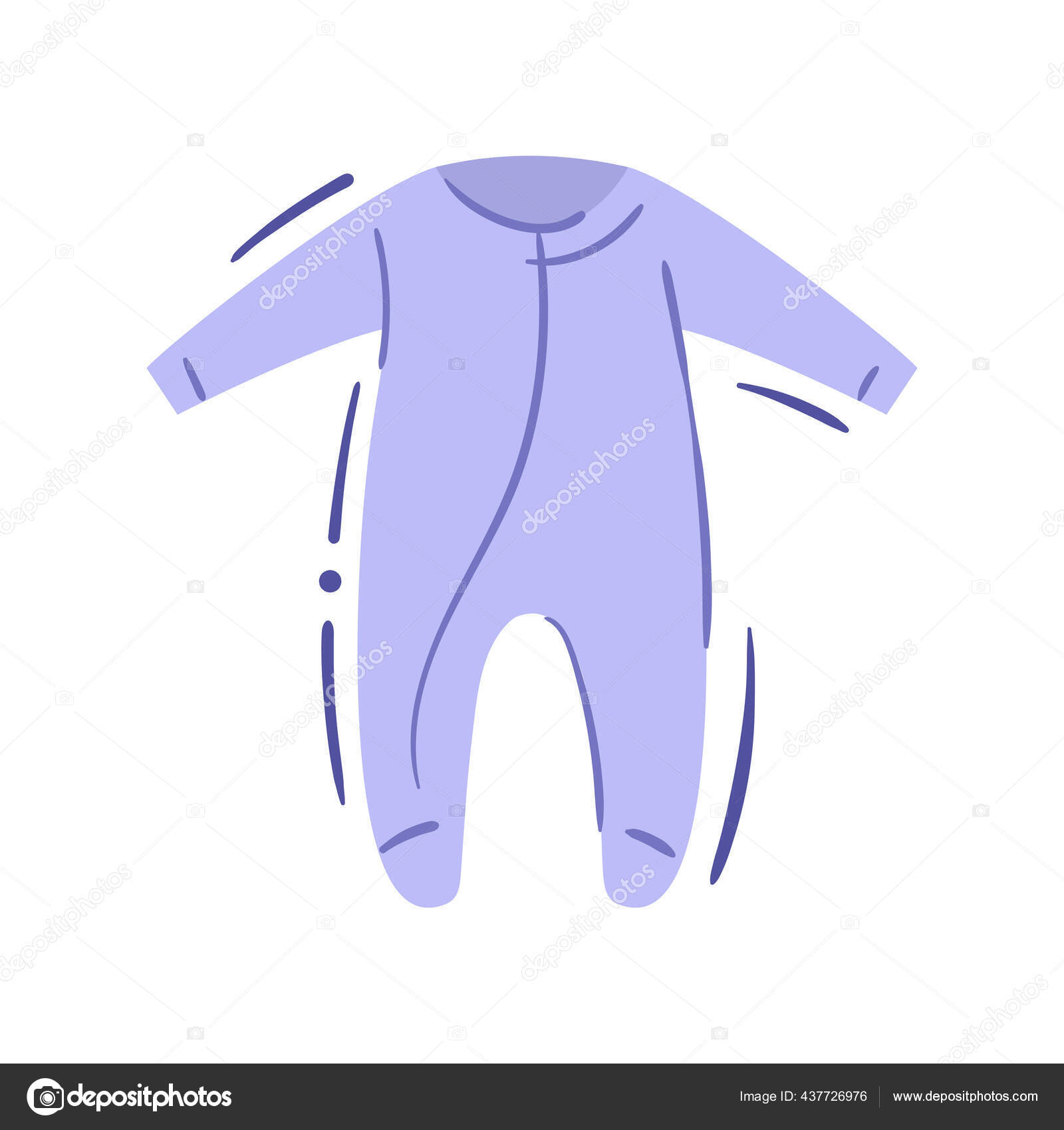 Manga larga bebé mameluco en estilo dibujado a mano dibujo