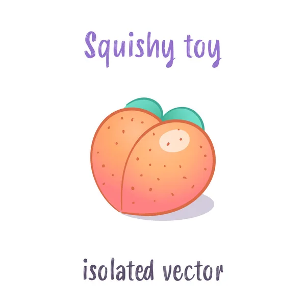 Ізольований гострий персик, іграшка-антистрес для стискання в ручному намальованому стилі — стоковий вектор