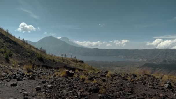 Video High Volcano Clouds Bali Island Indonesia — Stock Video