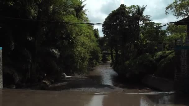 Endonezya Daki Pirinç Tarlaları Için Eski Bir Barajının Insansız Hava — Stok video