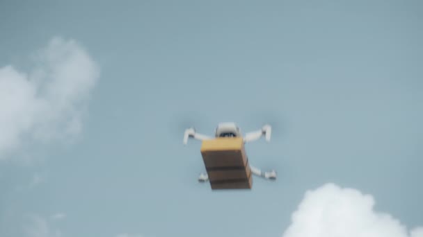 Imagini Video Ale Unui Zbor Dronă Livrare Cerului Deținerea Unui — Videoclip de stoc