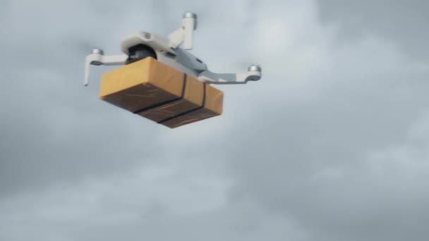 Videomaterial Von Einem Flug Auf Einer Sky Delivery Drohne Mit — Stockvideo
