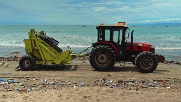Kuta Badung Bali Kuta Beach Indonésie Janvier 2021 Technique Tracteur — Video