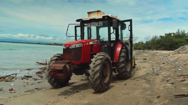 Kuta Badung Bali Kuta Beach Indonesia Januari 2021 Traktorteknik För — Stockvideo