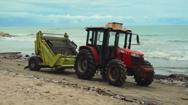 Kuta Badung Bali Kuta Beach Indonesia Styczeń 2021 Technika Ciągnika — Wideo stockowe