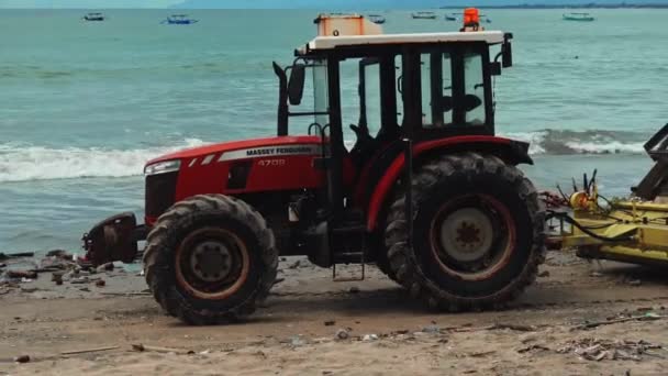 Kuta Badung Bali Kuta Beach Indonesia Styczeń 2021 Technika Ciągnika — Wideo stockowe