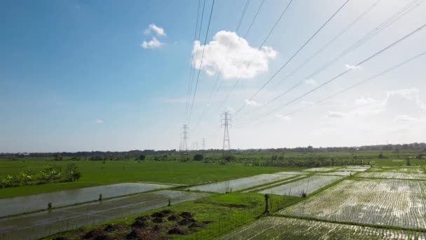 Video Dronu Elektrické Přenosové Stanice Kovovými Tyčemi Elektrickými Vodiči — Stock video