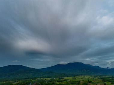 Beautiful morning view indonesia Panorama Landscape paddy fields with beauty color and sky natural light