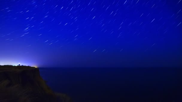 Bintang di atas laut. Lapse Waktu — Stok Video