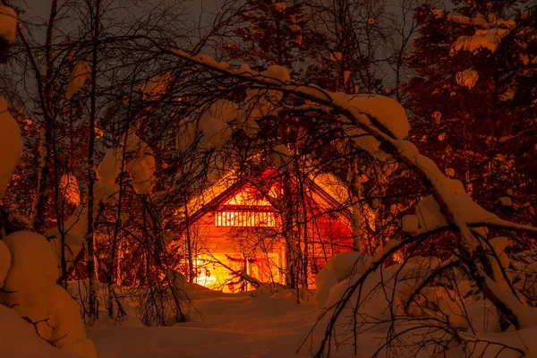 핀란드 나무집과 — 스톡 사진