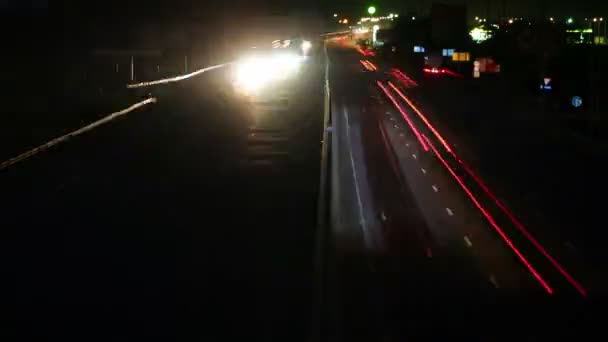 Nacht wegverkeer. time-lapse — Stockvideo