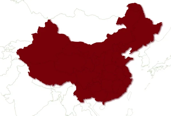 Mapa Chin z prowincji, brzegowych — Wektor stockowy