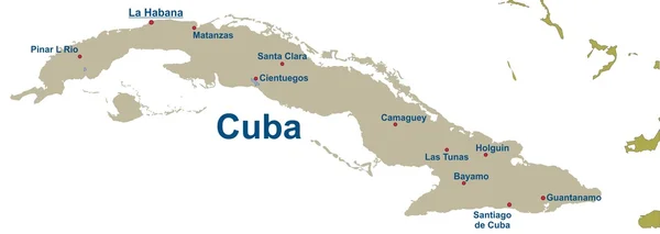 La carte de Cuba — Image vectorielle