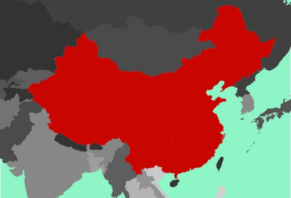 Mappa della Cina con le province — Vettoriale Stock