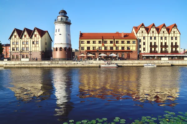 Wioska rybacka - atrakcja turystyczna w Kaliningradzie (do 1946 Królewca). Rosja — Zdjęcie stockowe